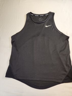Nike Dri-FIT Womens Black Mesh Back Running Tank Moisture Wicking Size M